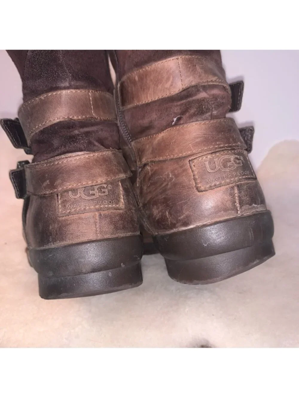 Ugg Lorna Winter Boots Brown Leather Suede 9